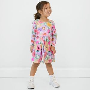 Little Sleepies Watercolor Meadow Bow Back Skater Dress